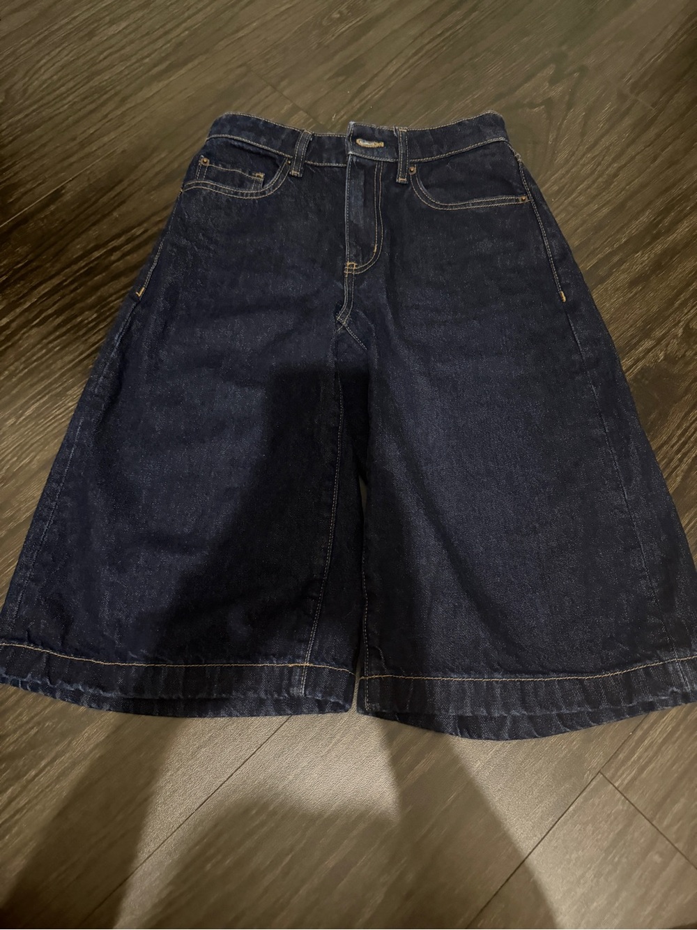 Aritzia Dark Indigo Denim Culotte Shorts